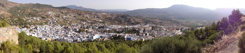 Panoramic View Chefchaouen against Rif Mountains Morocco