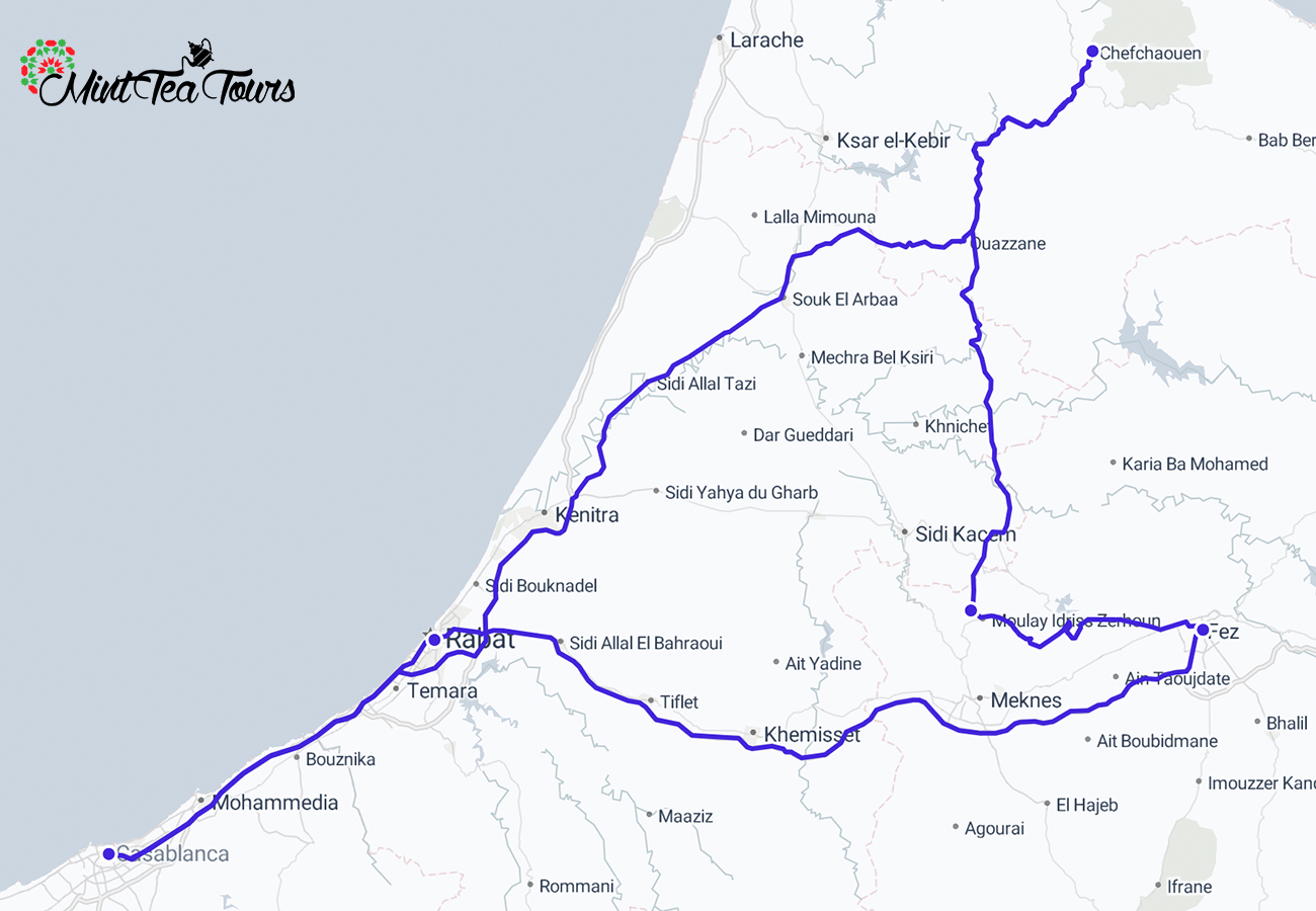 4-day Private Tour from Casablanca 5 4 day Private Tour from Casablanca map
