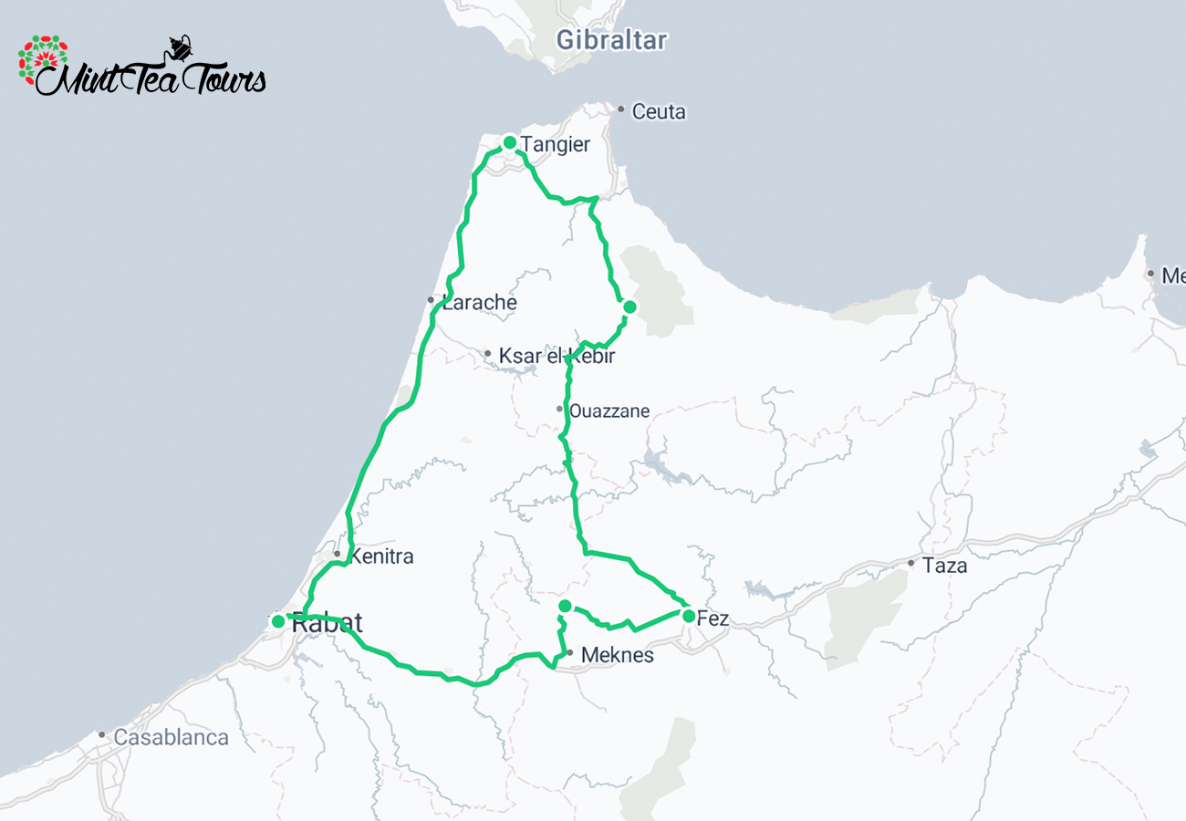 5-day private tour from Tangier 5 5 day private tour from Tangier map