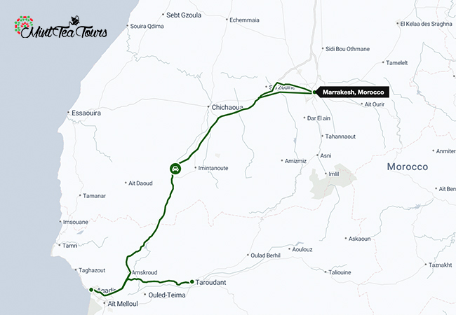 3-Day Private Tour from Marrakech to Agadir & Taroudant 5 406 miles / 653 kilometres